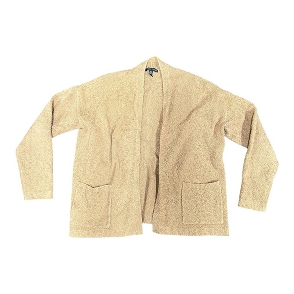 Eileen Fisher Open Cardigan Tan Boucle Chunky Knit Cotton XS - Picture 1 of 4